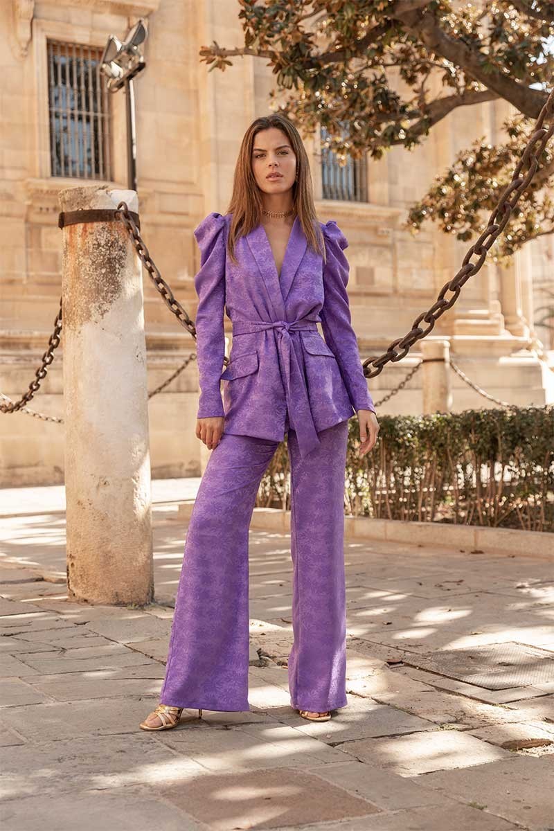 Traje Londres jacquard violeta