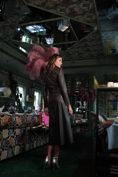 Vestido Denia efecto piel drapeado