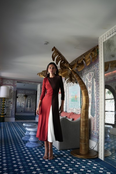 Vestido Mora punto tricolor