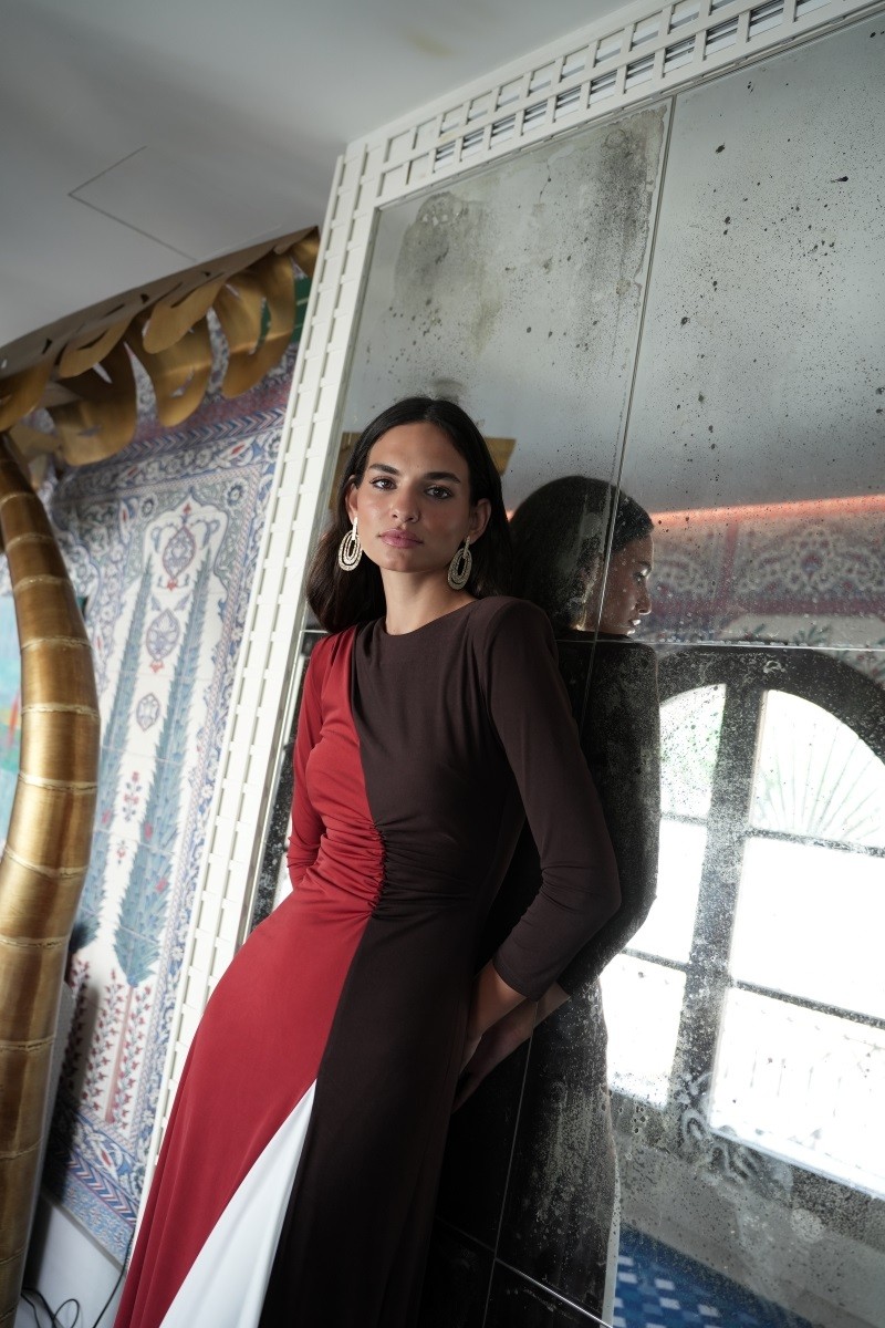 Vestido Mora punto tricolor