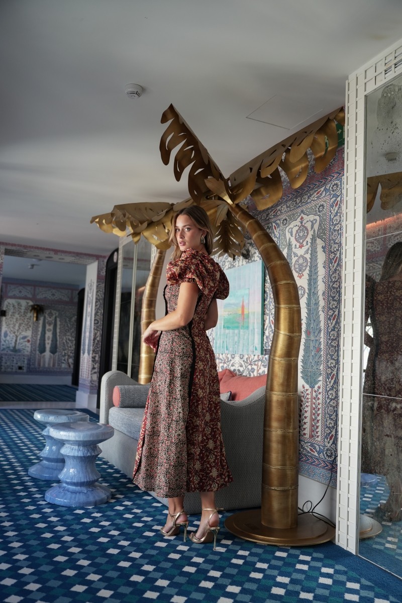 Vestido Masai combinado flecos