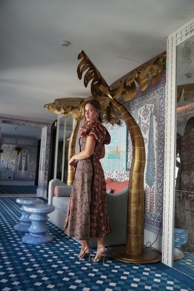 Vestido Masai combinado flecos