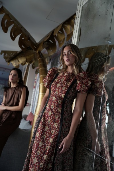 Vestido Masai combinado flecos