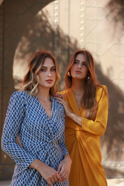 Vestido Vera nudo estampado geométrico